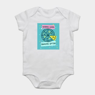 Works Hard, Snacks Often - Pizza Edition Baby Bodysuit